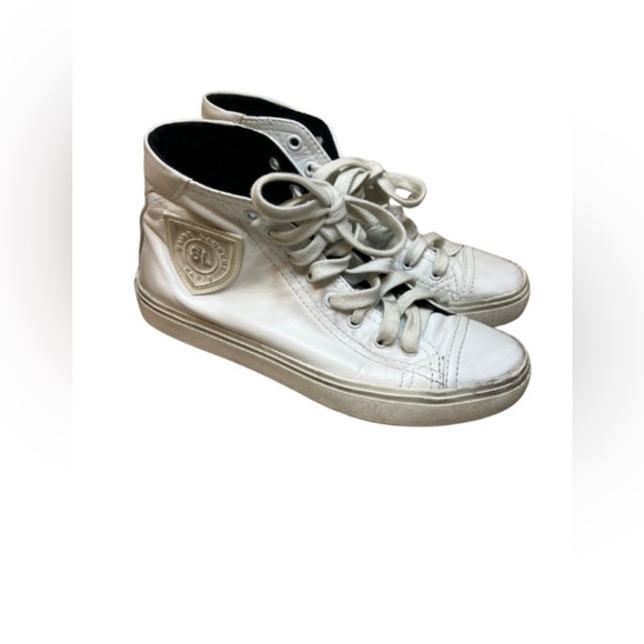 Saint Laurent Distressed Calfskin High Tops Size 35.5 - Picture 1 of 7